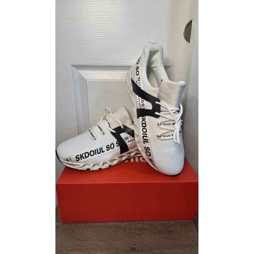TSIODFO Men Sport Running Shoes Fashion Athletic Walking Sneakers White A59 11.5
